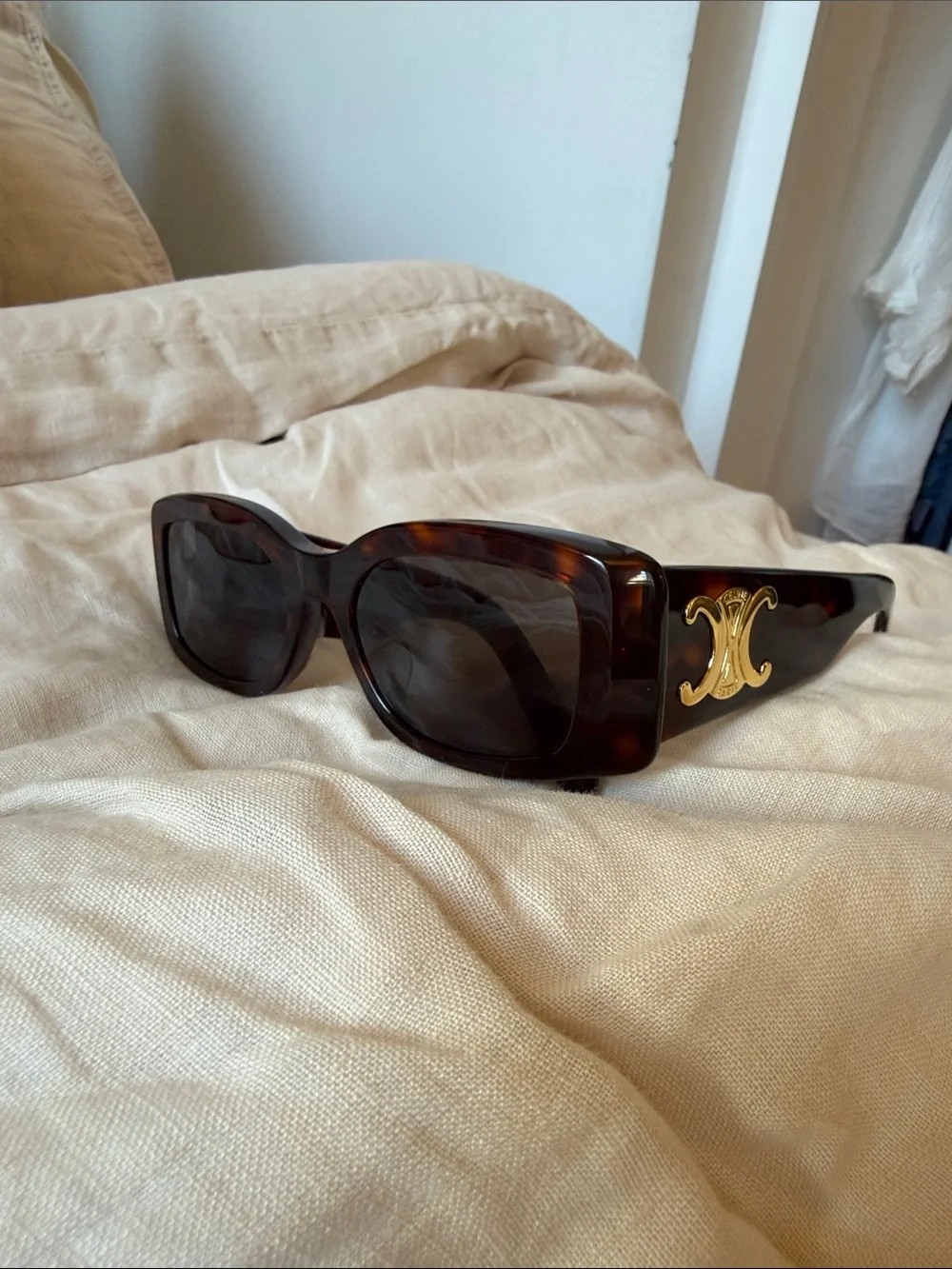 CELINE Triomphe Maxi Brown Tortoise - CL40282U 52-18-135 - Picture 1 of 12